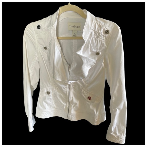 White House Black Market White Ruffle Jacket - Picture 5 of 13